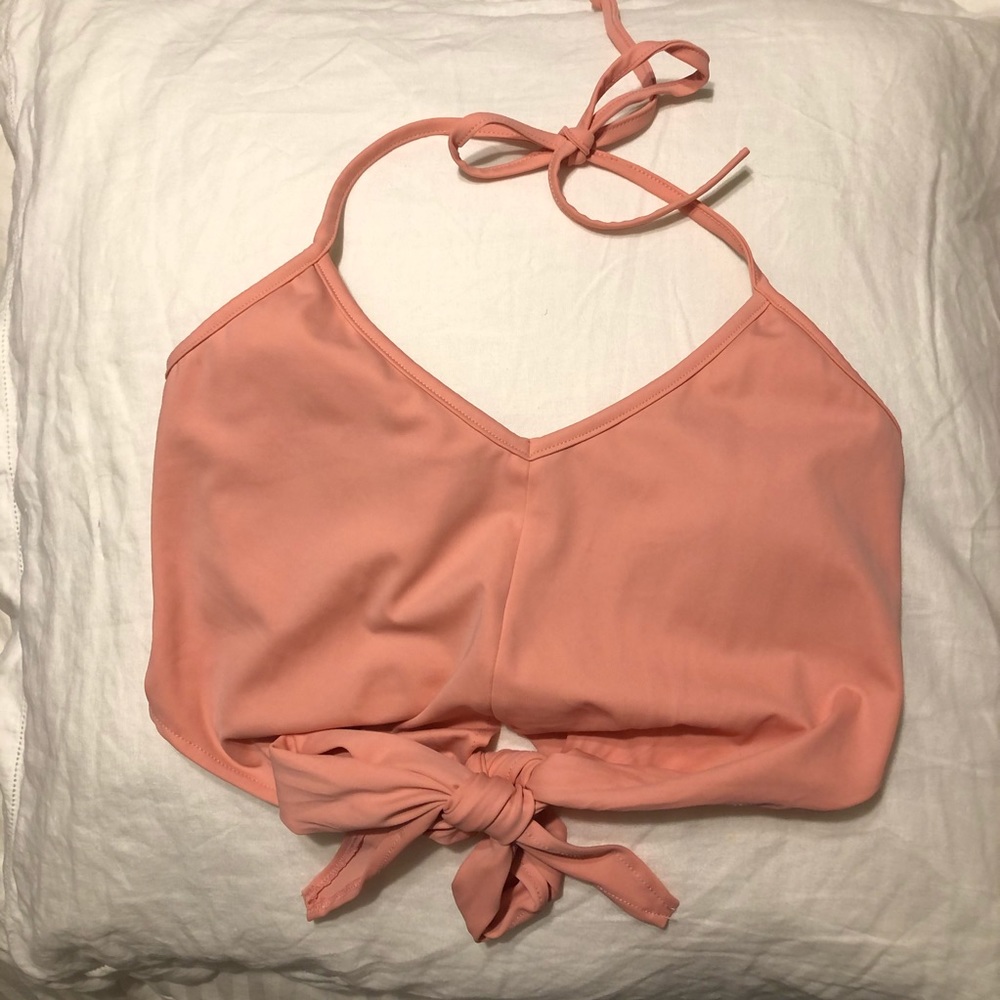 Kortni Jeane pink small tied up bikini top